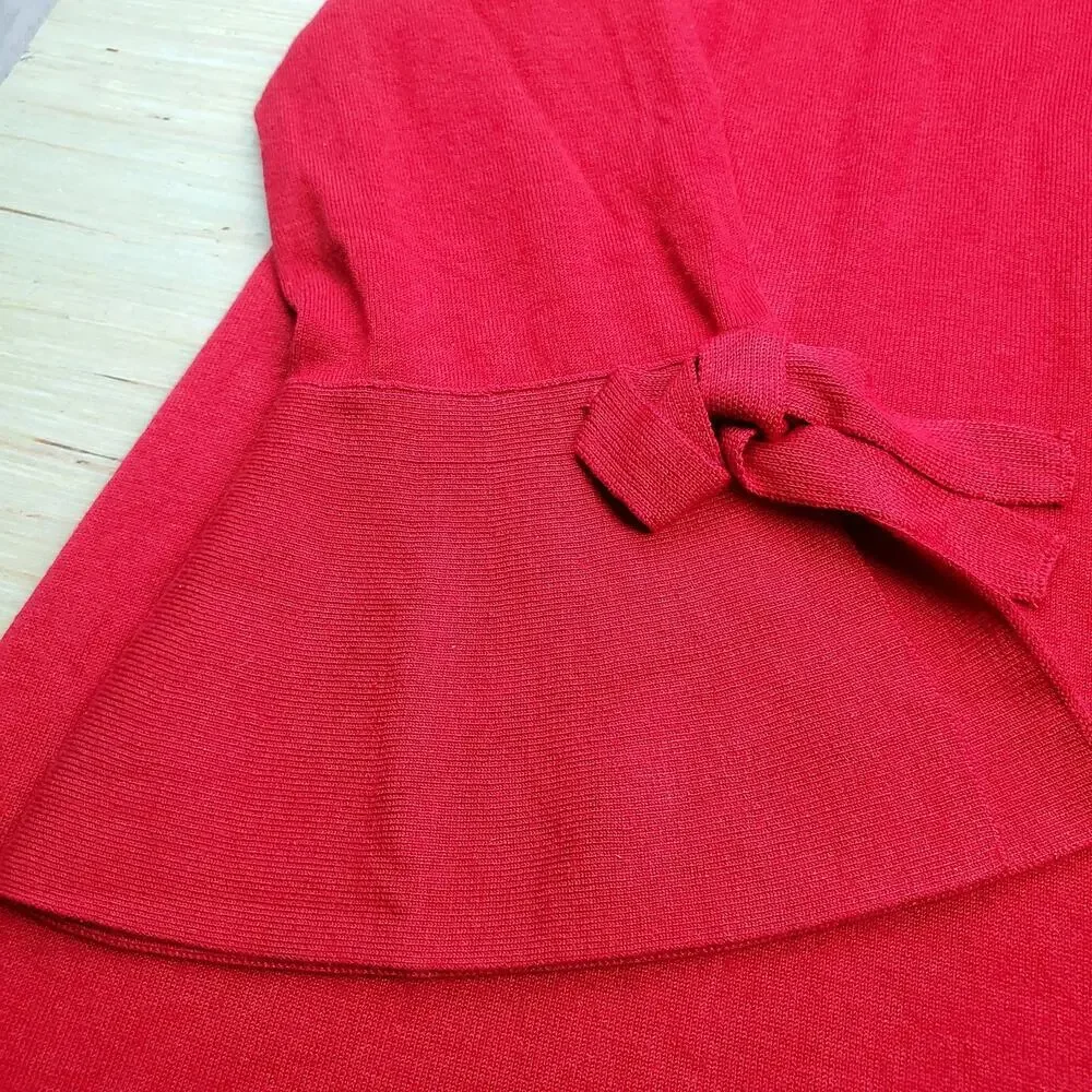 ALFANI Red Bell Sleeve Open Cardigan Sweater